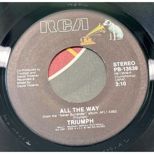 Triumph All the Way Battle Cry 45 RPM Vinyl Record Hard Rock Single
